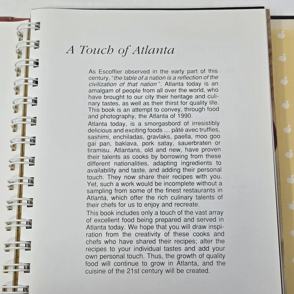 A Touch Of ATLANTA: Cookbook  Southern Hospitality By Marist School 1990